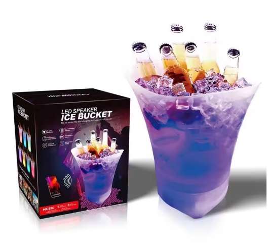 LED Ice Buckets  Large Capacity Wine Beer Ice Buckets With Bluetooth Speaker Drink Container
