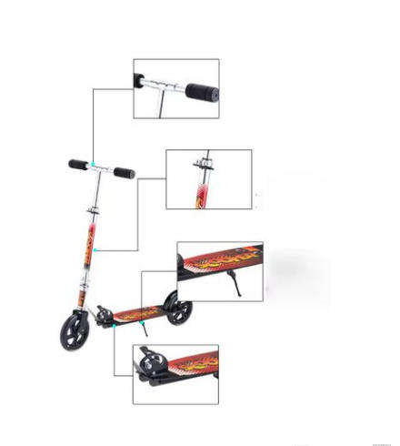 Folding Aluminum Adult Kick Scooter Two Big Wheel Street Scooter