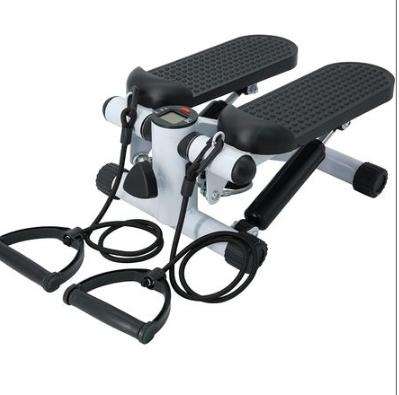 Fitness Exercise Stepper Bike with Resistance Bands-White & Black