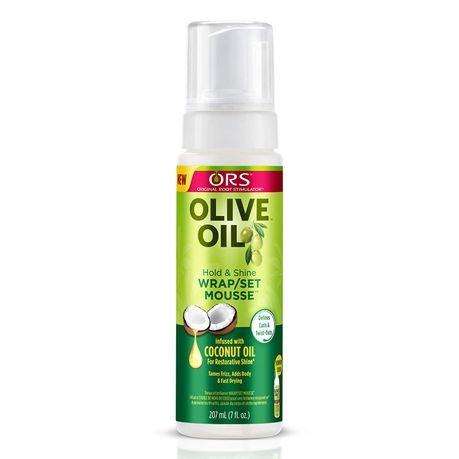 ORS Olive Oil Hold & Shine Wrap/Set Mousse 207ml & 1x Disposable Headbands