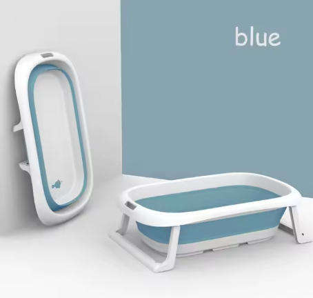 Newborn Portable Plastic Baby Folding Bath Tub Set Flexible Collapsible