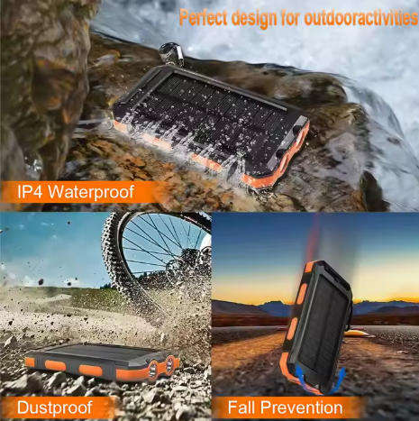 20000mah Solar Power Bank Outdoor Portable Power Bank Cell Phone Power Bank Charger for Mobile Phone
