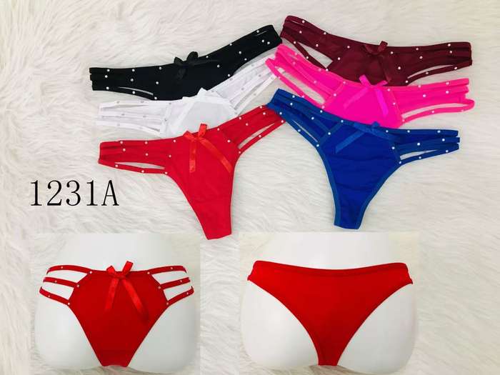 Women's Lace Thong Strappy Underwear G-String T-Back Panties Pack of 6