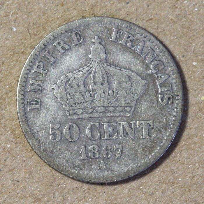 France 1867 Silver 50 Cent