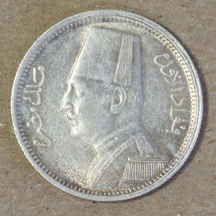 Egypt 1929 Silver 2 Piastres