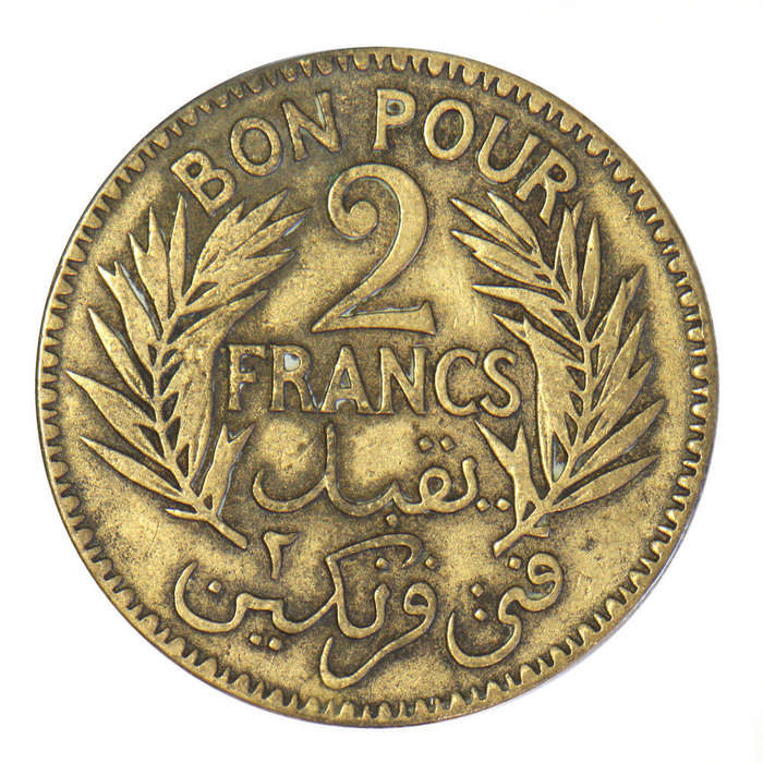 1922 Tunisia - 2 Francs