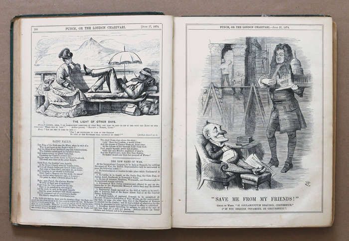 Punch Volume LXVI - 1874/5 - Victorian Humour and Satire Magazine - 150 years old!