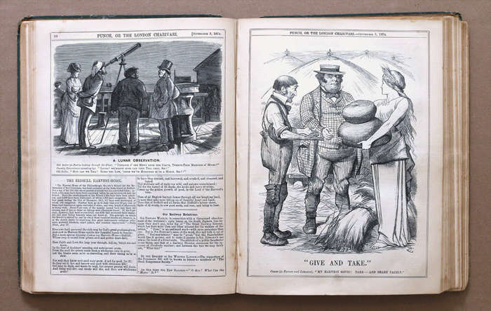 Punch Volume LXVI - 1874/5 - Victorian Humour and Satire Magazine - 150 years old!