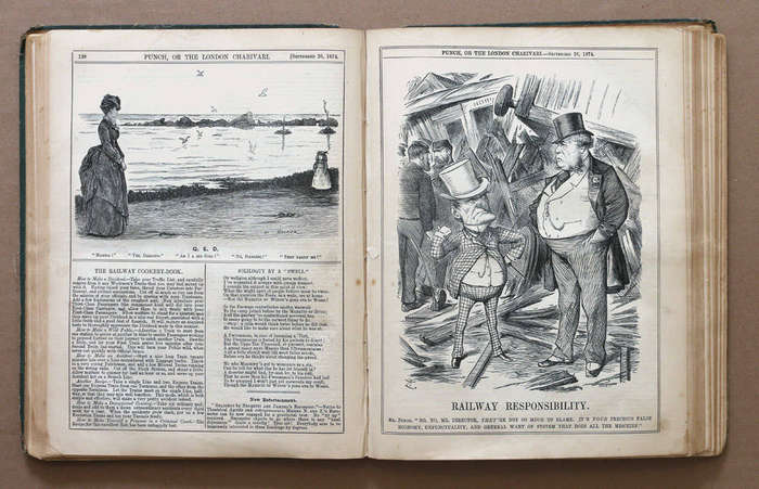 Punch Volume LXVI - 1874/5 - Victorian Humour and Satire Magazine - 150 years old!