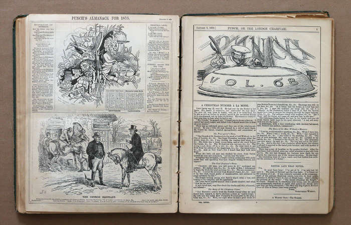 Punch Volume LXVI - 1874/5 - Victorian Humour and Satire Magazine - 150 years old!