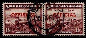 SWA 1951 1½d Official pair FU
