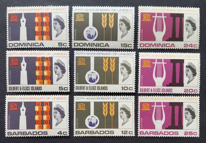 1968 20th Anniversary of Unesco x 6 sets  MNH