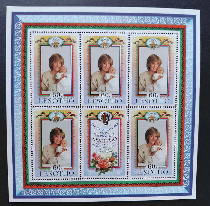 1982 Lesotho Lady DI  M/Sheet plus set of 4 MNH stamps