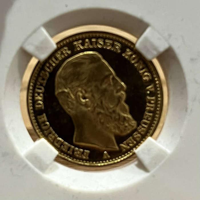 GOLD 0.2305 ounce- 20 Mark, 1888 - Kingdom of Prussia, FRIEDRICH DEUTSCHER KAISER KÖNIG V. PREUSSEN