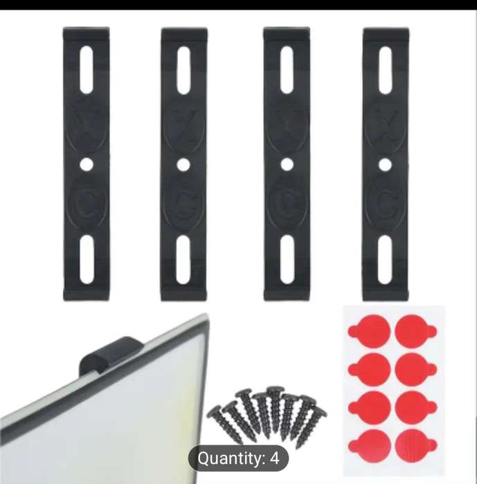 4pcs XCLPF Car License Plate Frame Kit - Black Elastic Plastic Holders with 4 EVA Pads, Fits 10.92cm