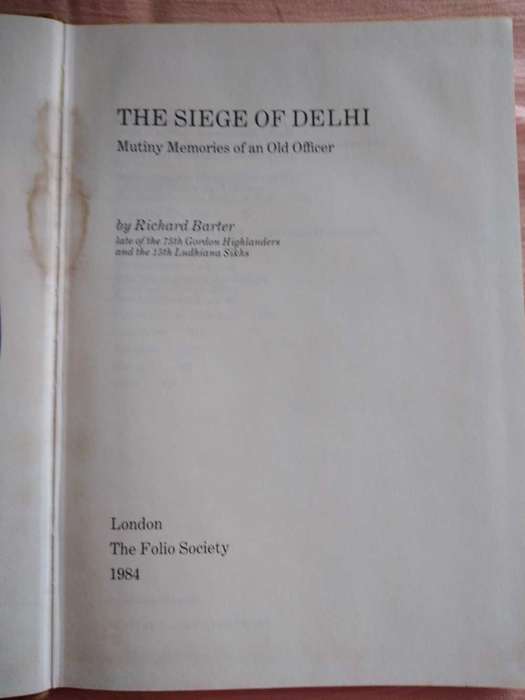 The Siege of Delhi Richard Barter Folio Society
