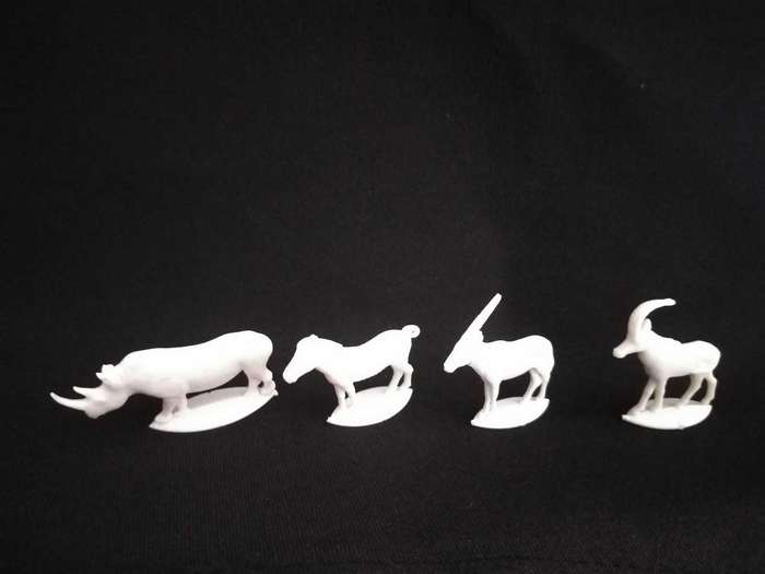 12 African Animals Hard Plastic