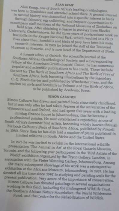 The owls of Southern Africa by Alan Kemp and Simon Calburn