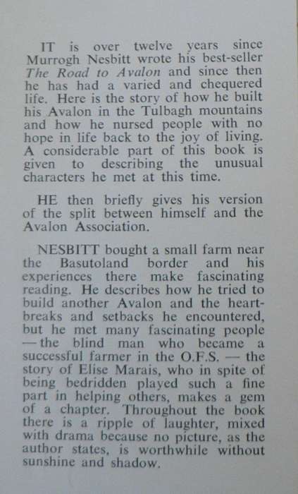 Avalon adventure by Murrogh de B. Nesbitt(farming history in Tulbagh and later Ficksburg areas)