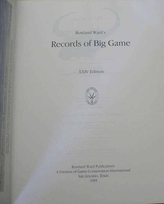 Rowland Ward: Records of big game(hunting/ numbered edition)