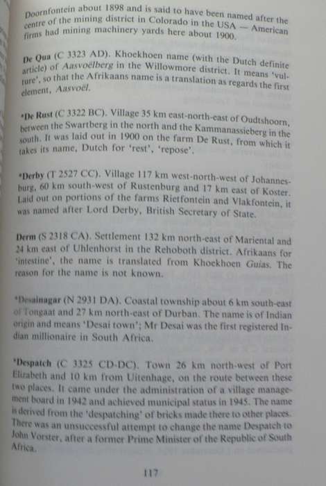 Dictionary of Southern African place names by P.E. Raper