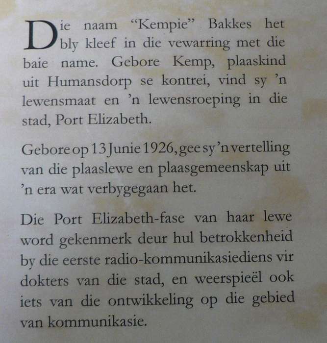 Saartjie van die Suurveld deur Kempie Bakkes (Kouga/Humansdorp, PE memoirs)