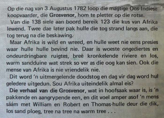 Die verhaal van die Grosvenor deur D.N. Pfaff(kinderboek uit die pionierstydperk)