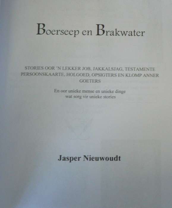 Boerseep en Brakwater deur Jasper Niewoudt (pragtige Namakwaland stories)