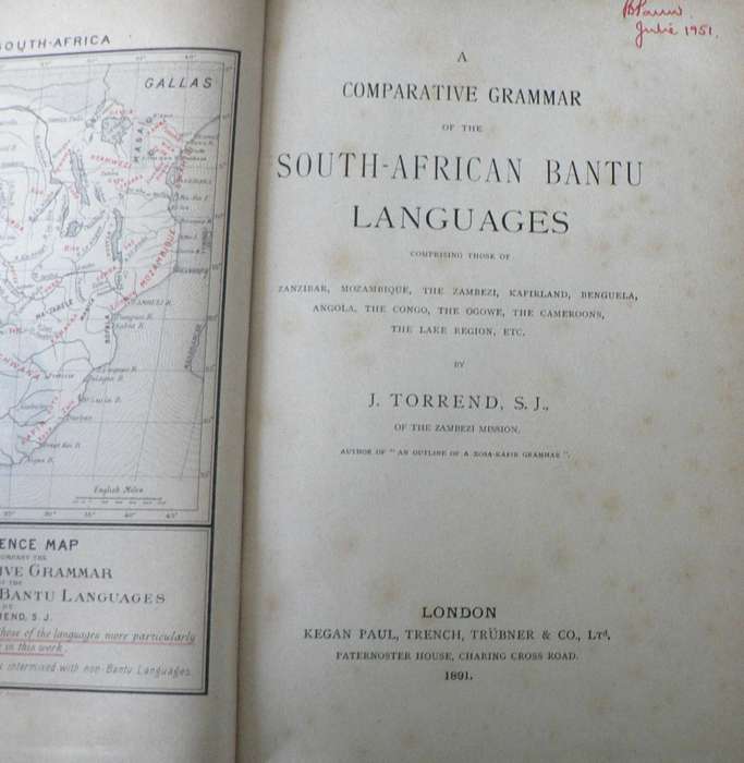 A Comparative grammar of South African Bantu Languages by J. Torrend (very scarce/1891)
