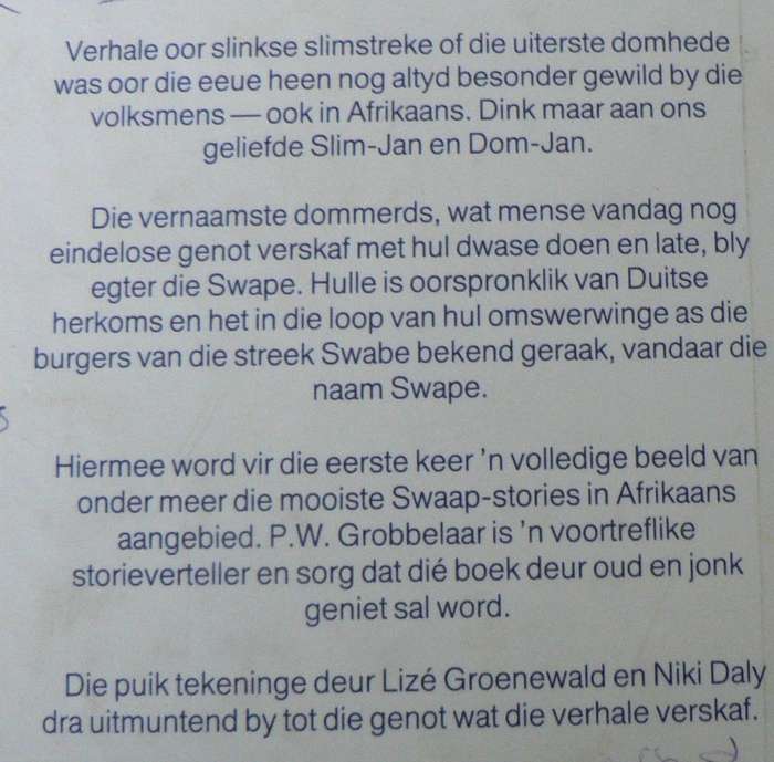 Eendag was daar 'n domjan deur Pieter W. Grobbelaar.(Afrikaanse oustories)