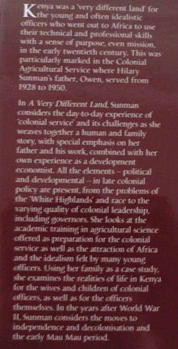 A very different land by Hilary Sunman ( Colonial Kenya/East Africa)