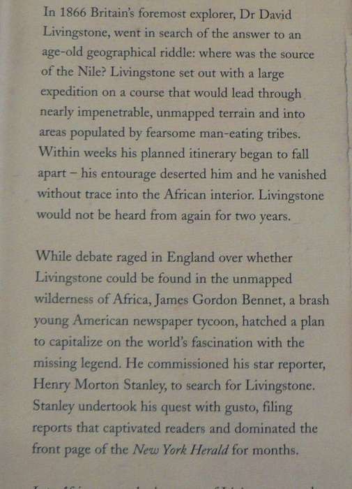 Into Africa, the dramatic retelling of the Stanley/Livingstone story bu Martin Dugard
