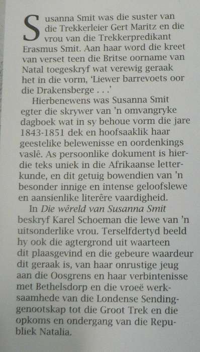 Die wereld van Susanna Smit deur Karel Schoeman (Voortrekkergeskiedenis)