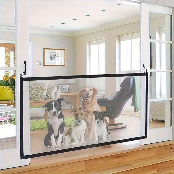 Versatile, Easy To Install Pet Safety Gate For Dogs And Cats - Nylon Mesh Barrier For Rooms And Stai