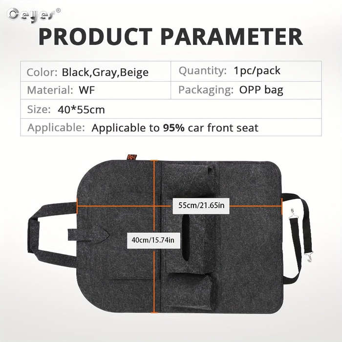 Felt Car Seat Back Multi-Pocket Organizer