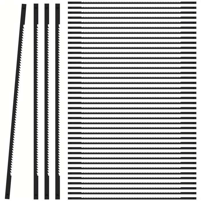 40 Piece Scroll Saw Blade Pin End Set Compatible With 3921 3922 Sk5 High Carbon Steel 5 15Tpi Woodw