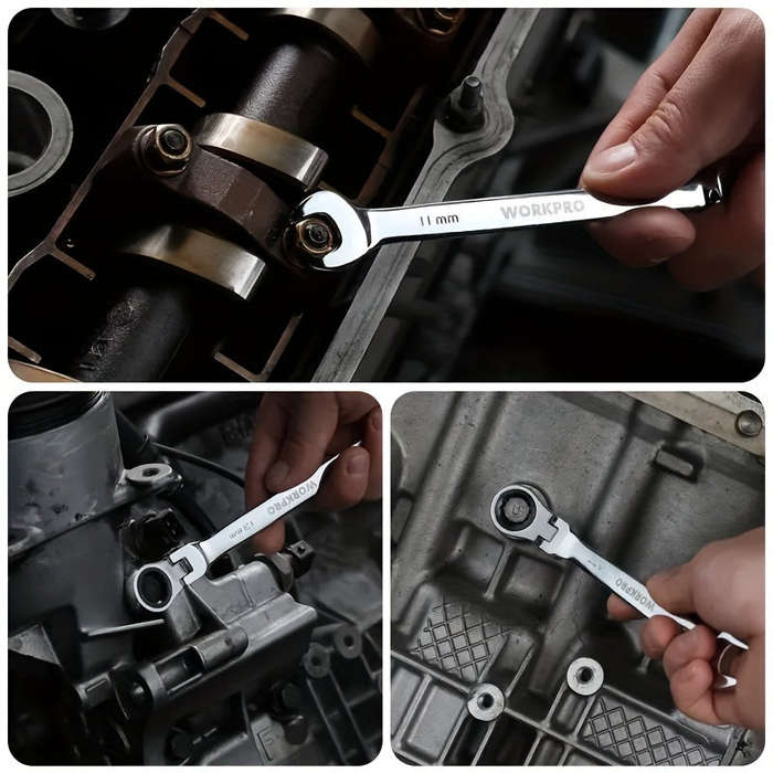 10mm Flexible Head Ratchet Wrench Set - Auto Repair Dual Use Steel Gear Tool 1 Pc
