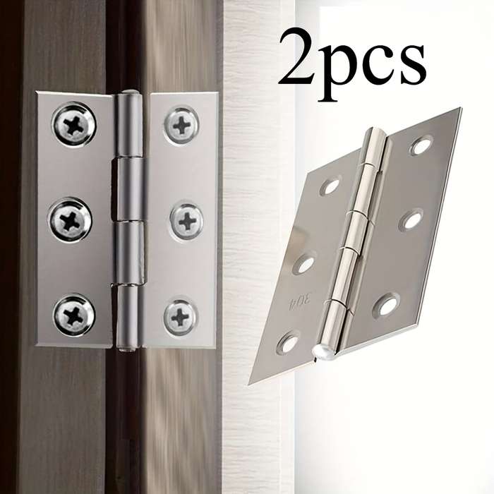 2pcs Stainless Steel Flat Hinges