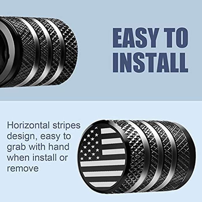 2-Pack American Flag Tire Valve Caps