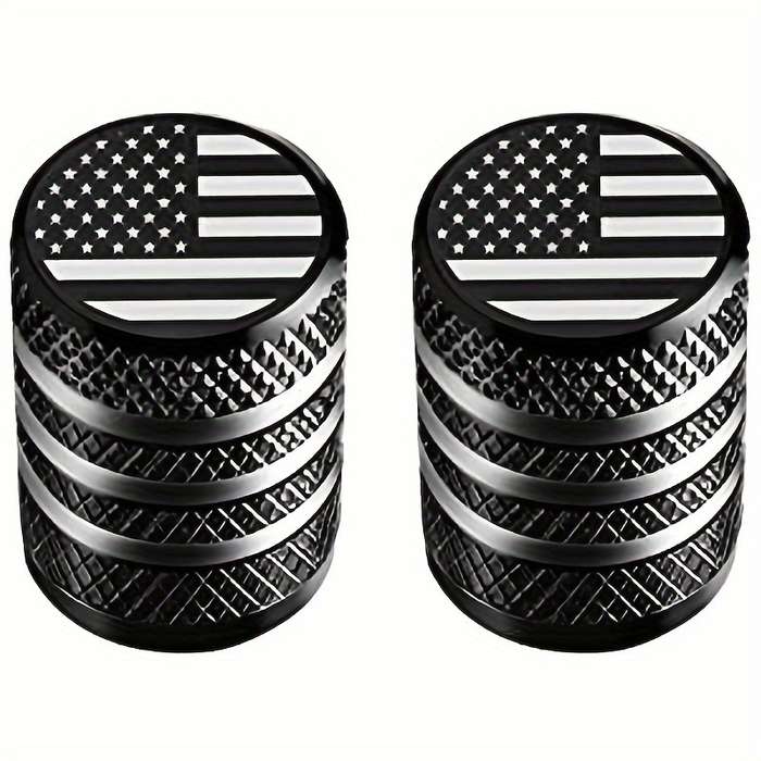 2-Pack American Flag Tire Valve Caps