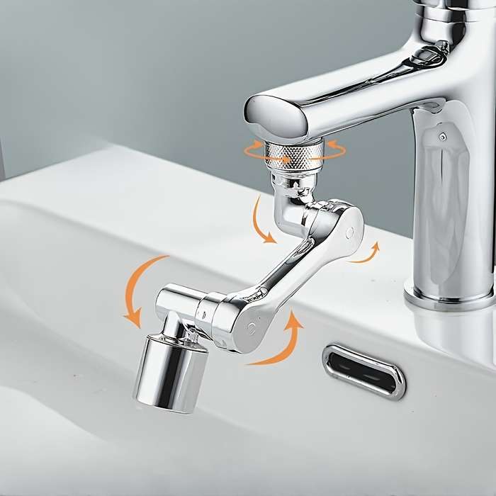 1pc Chrome-Plated 1080 Foldable Extendable Kitchen/Bathroom Faucet