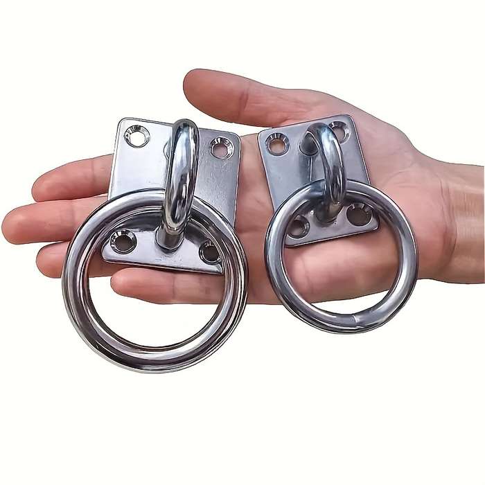 4-Pack Marine Grade 304 Stainless Steel Square Pad Eyelets