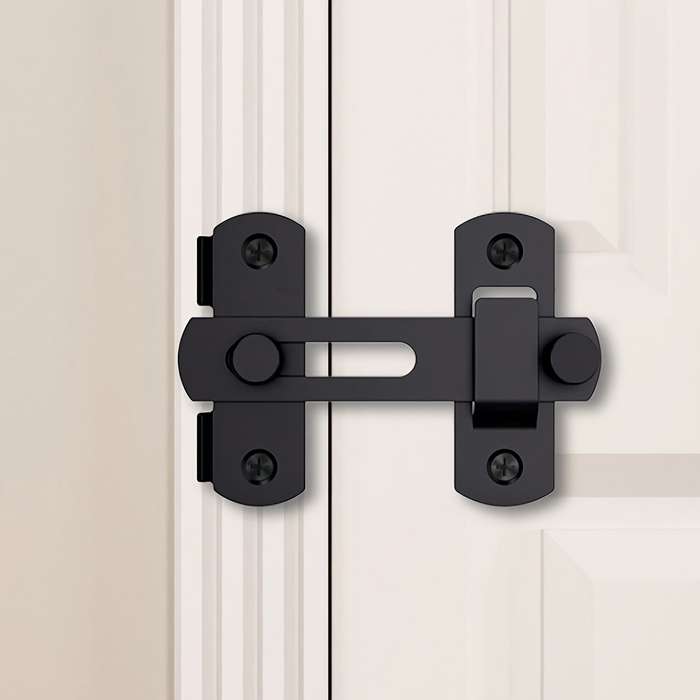 1pc Heavy-Duty Stainless Steel Slide Bolt Lock - 7.62cm Black