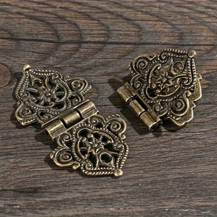 1pc Vintage Pattern Lace Butterfly Hinge Zinc Alloy Hollow Hinge