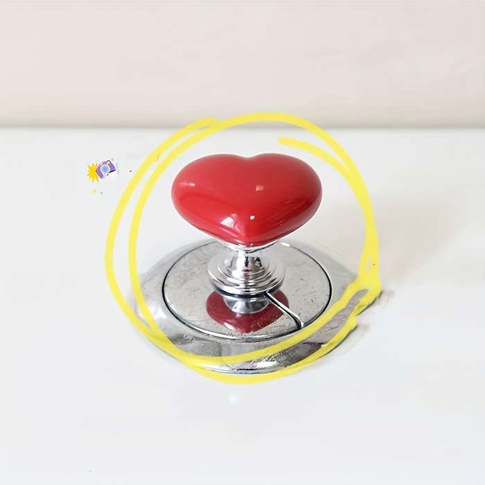 Colorful Heart-Shaped Toilet Tank Buttons
