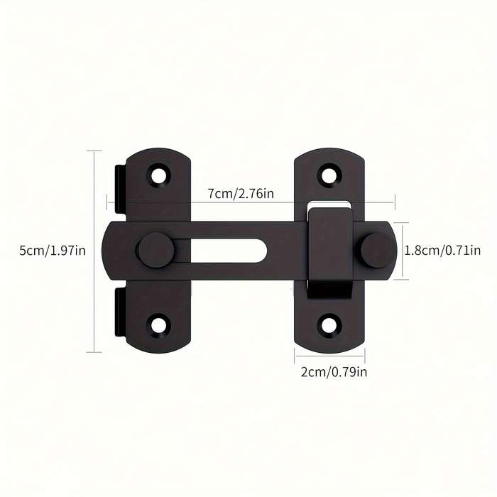 1pc Heavy-Duty Stainless Steel Slide Bolt Lock - 7.62cm Black