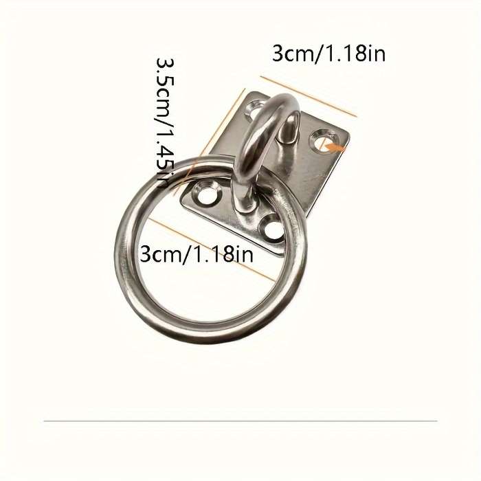 4-Pack Marine Grade 304 Stainless Steel Square Pad Eyelets