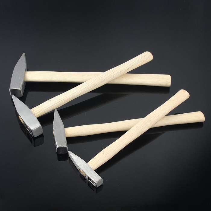 1pc Mini Wooden Handle Hammer Tools Wooden Handle Fitter Hammer Duckbill Hammer Flat Head Hammer She