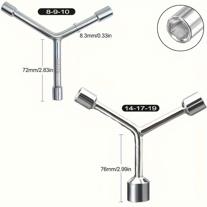 3-Way Y-Hex Socket Wrench - Durable Steel
