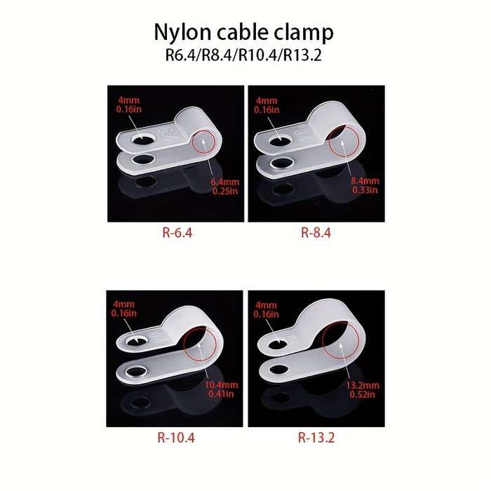 Nylon White Cable Clip Wire Clamp